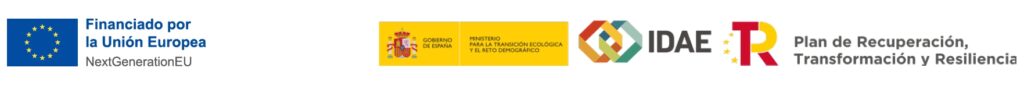 Logos NextGenerationEU, IDAE, Ministerio de Transformación Ecológica